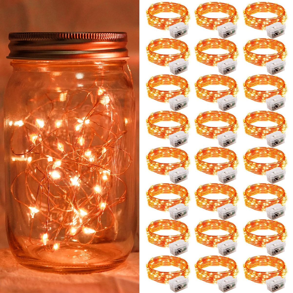Aurora Glow Firefly String Lights Battery Powered LED for Sleep Friendly Ambient Lighting and Allergy Conscious Homes