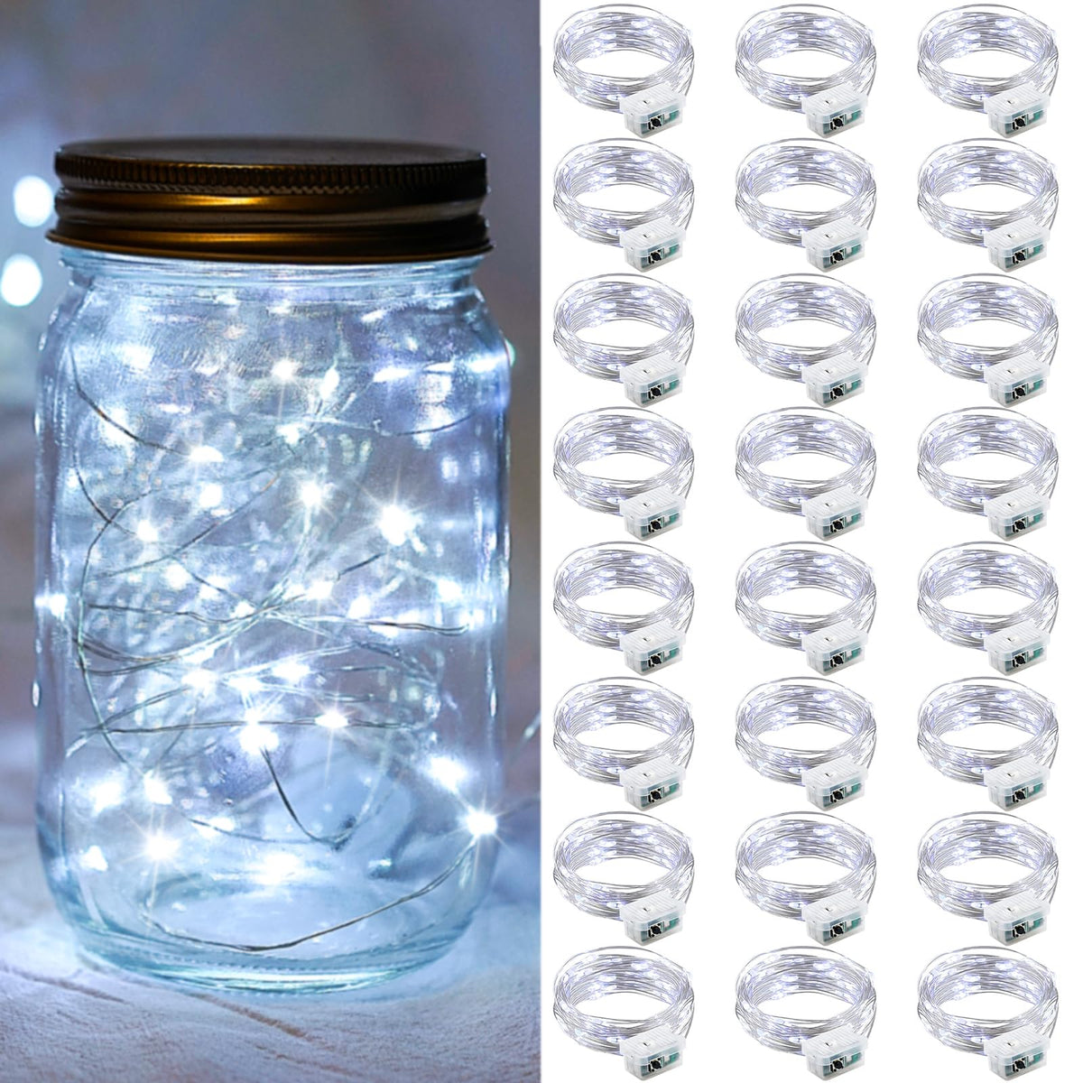 Aurora Glow Firefly String Lights Battery Powered LED for Sleep Friendly Ambient Lighting and Allergy Conscious Homes