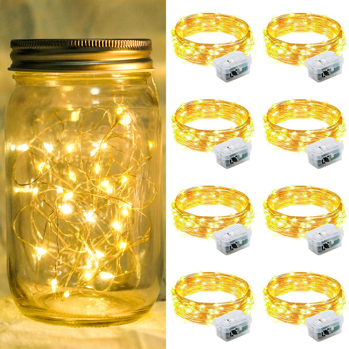 Aurora Glow Firefly String Lights Battery Powered LED for Sleep Friendly Ambient Lighting and Allergy Conscious Homes