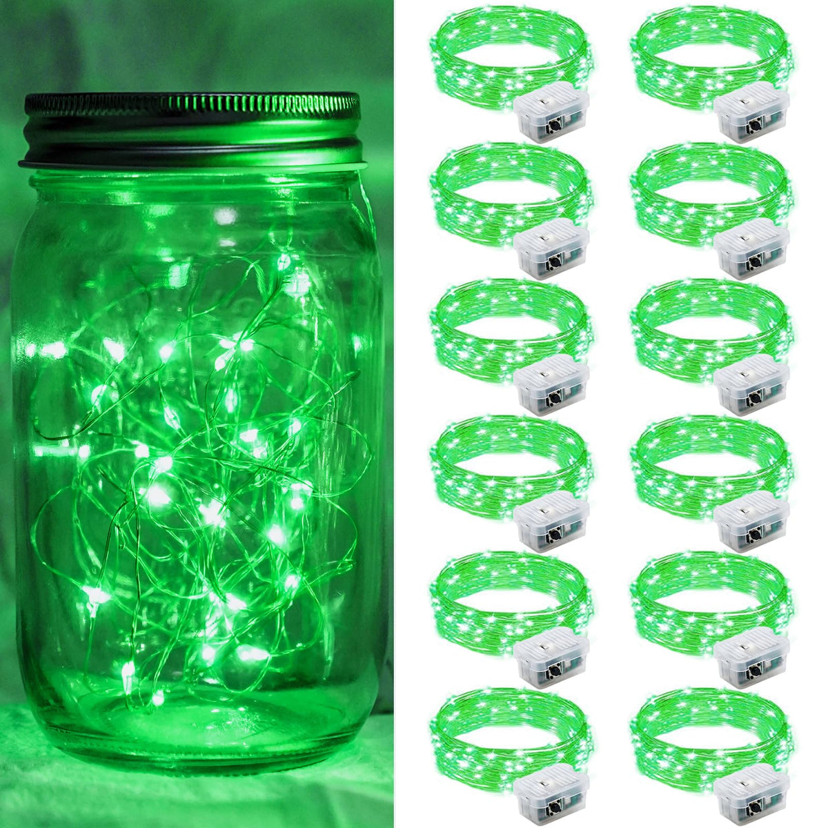 Aurora Glow Firefly String Lights Battery Powered LED for Sleep Friendly Ambient Lighting and Allergy Conscious Homes