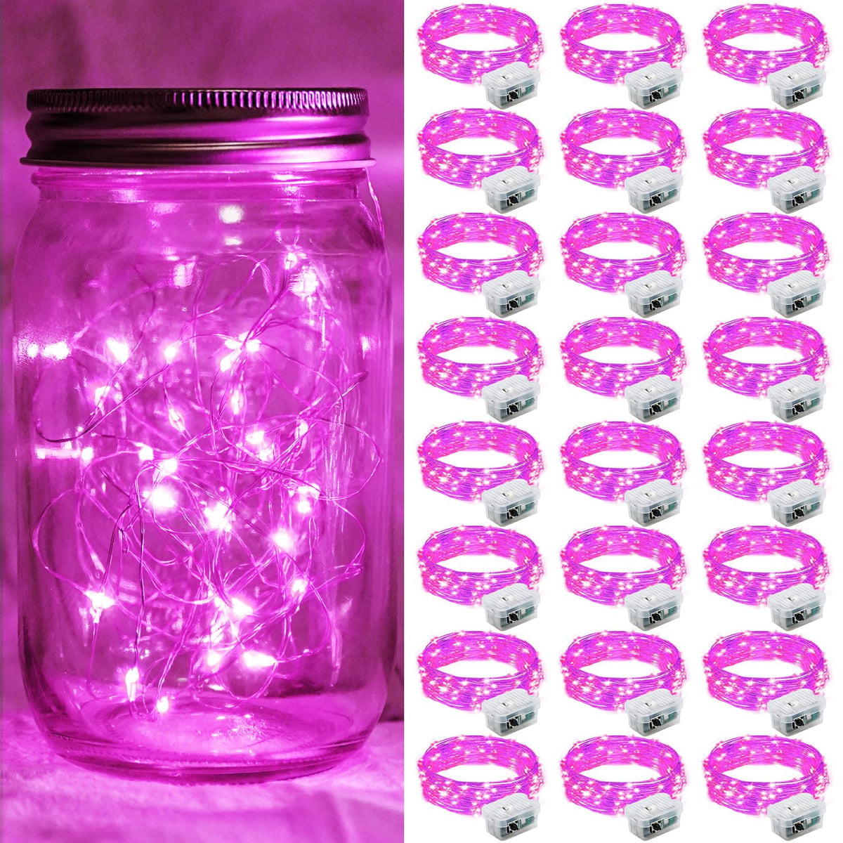 Aurora Glow Firefly String Lights Battery Powered LED for Sleep Friendly Ambient Lighting and Allergy Conscious Homes