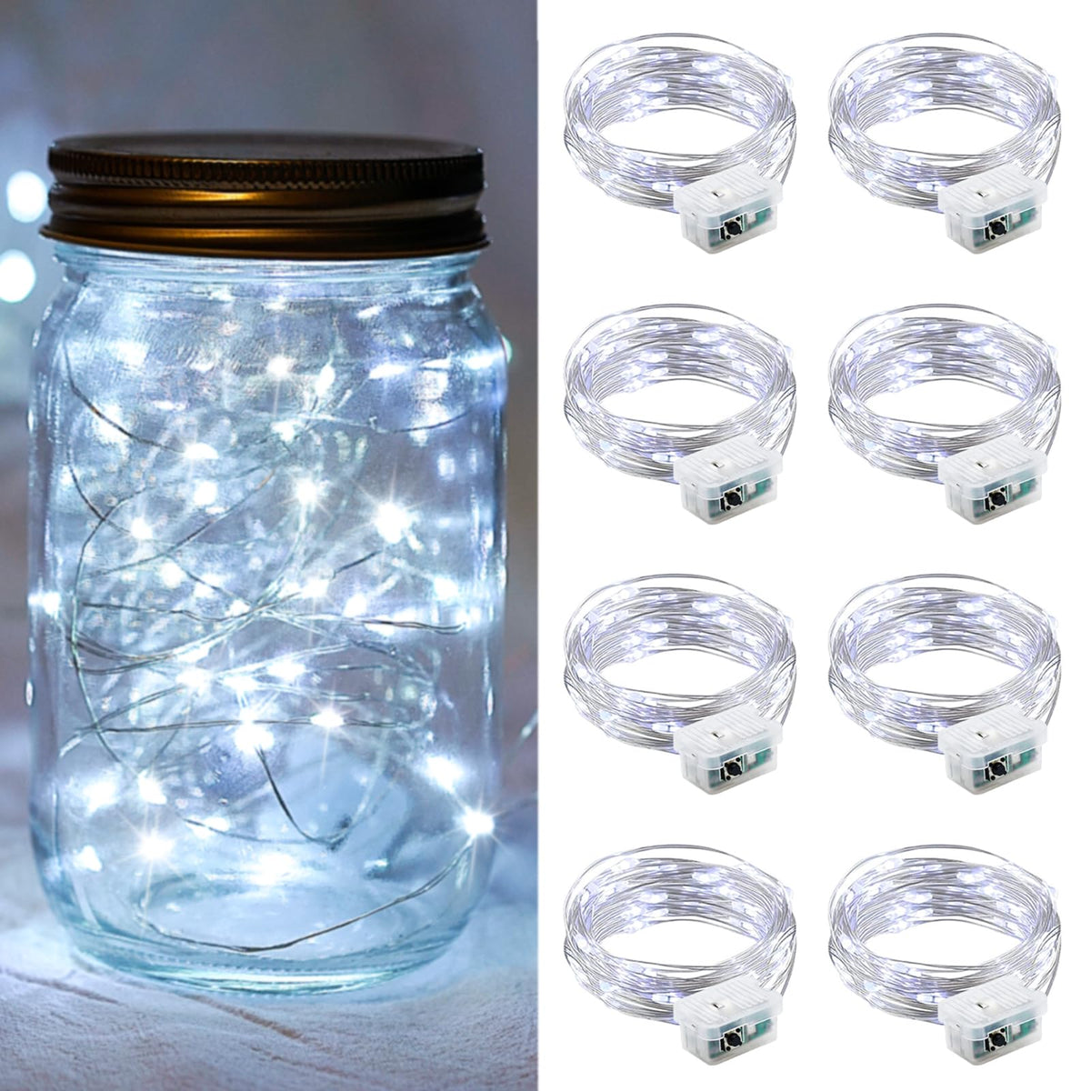 Aurora Glow Firefly String Lights Battery Powered LED for Sleep Friendly Ambient Lighting and Allergy Conscious Homes