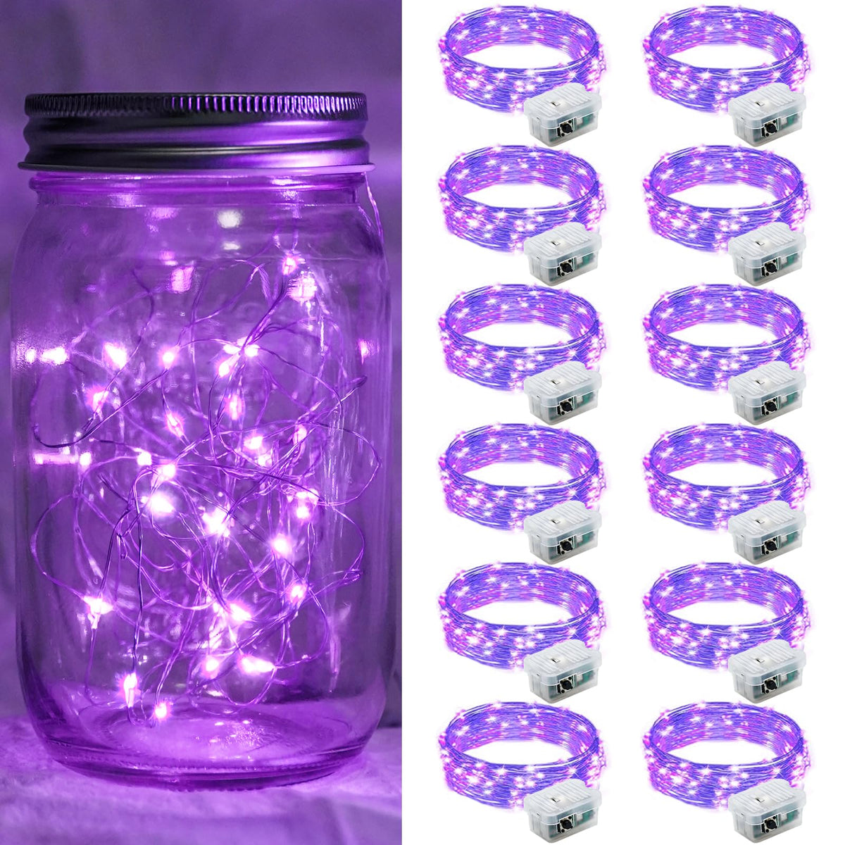Aurora Glow Firefly String Lights Battery Powered LED for Sleep Friendly Ambient Lighting and Allergy Conscious Homes