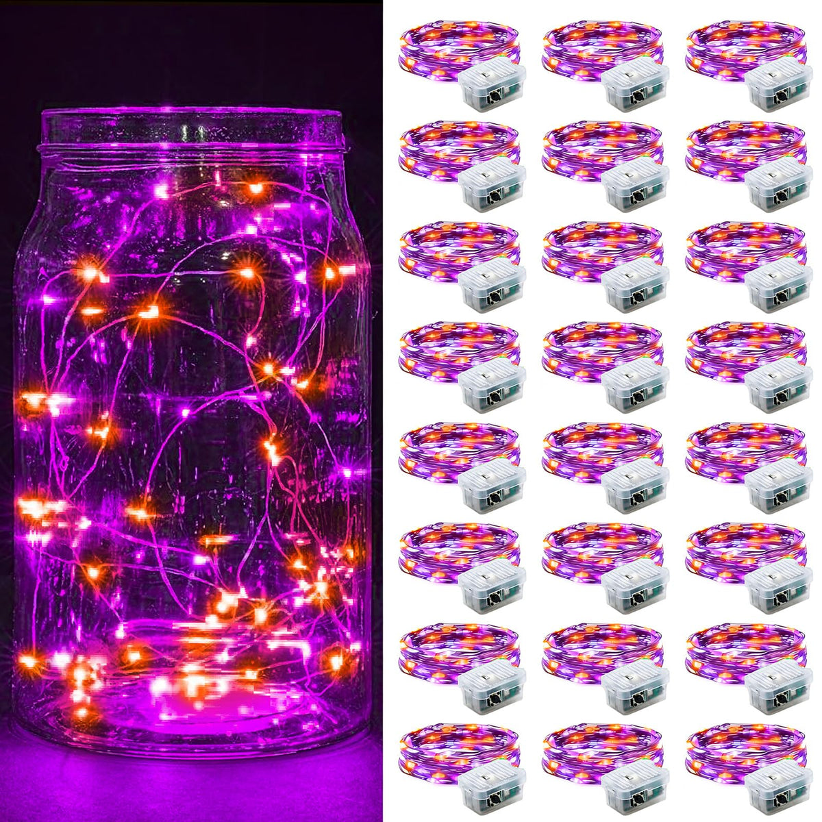 Aurora Glow Firefly String Lights Battery Powered LED for Sleep Friendly Ambient Lighting and Allergy Conscious Homes