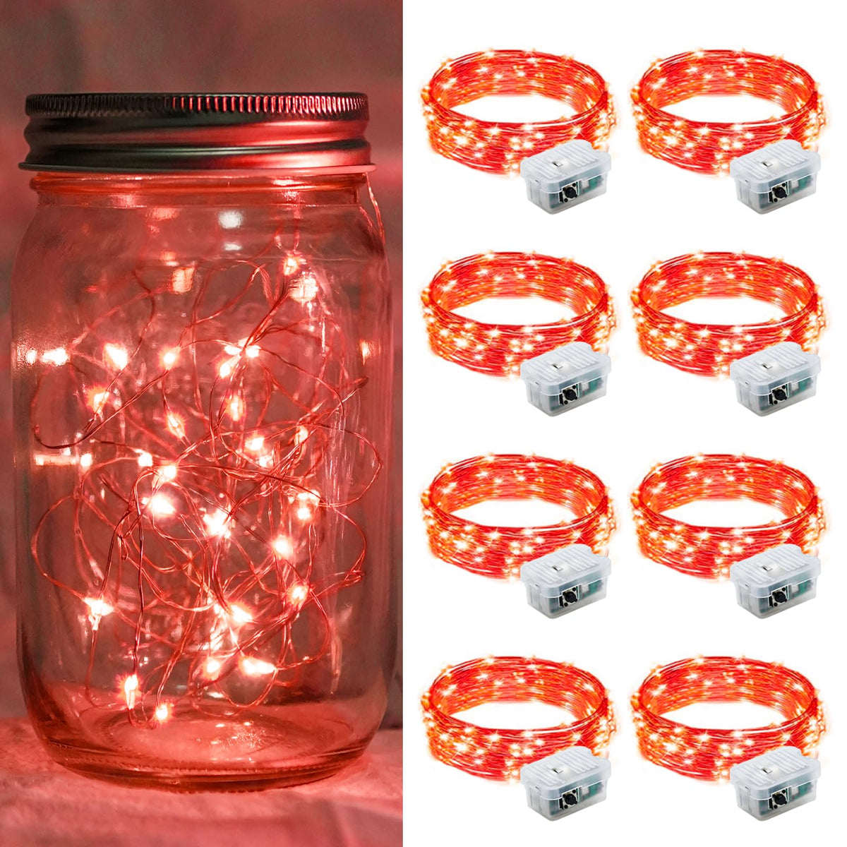Aurora Glow Firefly String Lights Battery Powered LED for Sleep Friendly Ambient Lighting and Allergy Conscious Homes