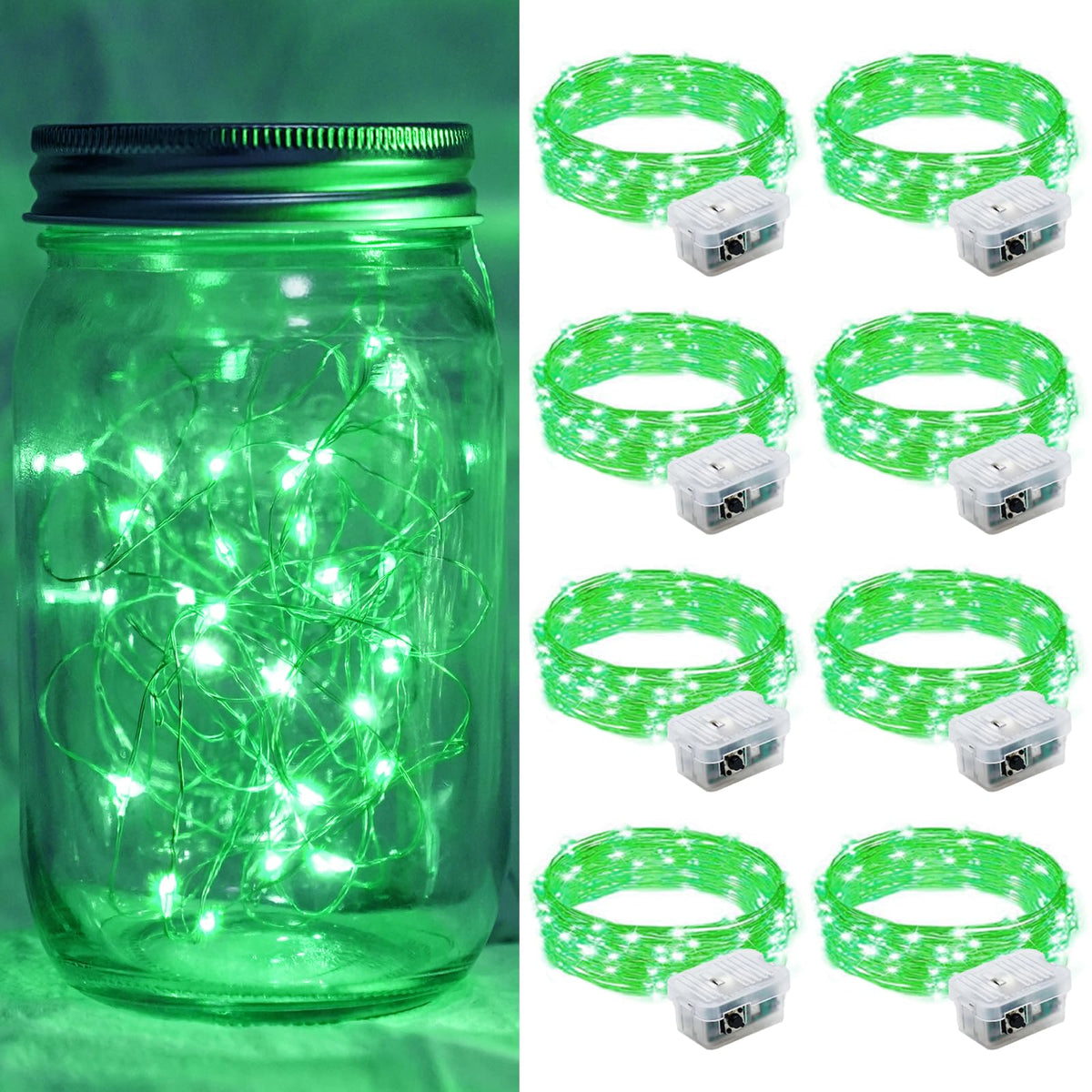 Aurora Glow Firefly String Lights Battery Powered LED for Sleep Friendly Ambient Lighting and Allergy Conscious Homes