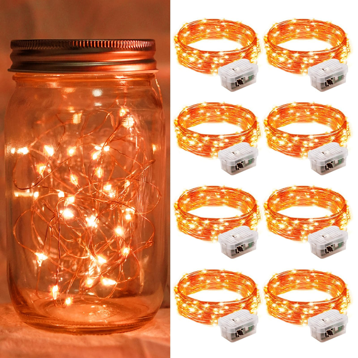 Aurora Glow Firefly String Lights Battery Powered LED for Sleep Friendly Ambient Lighting and Allergy Conscious Homes