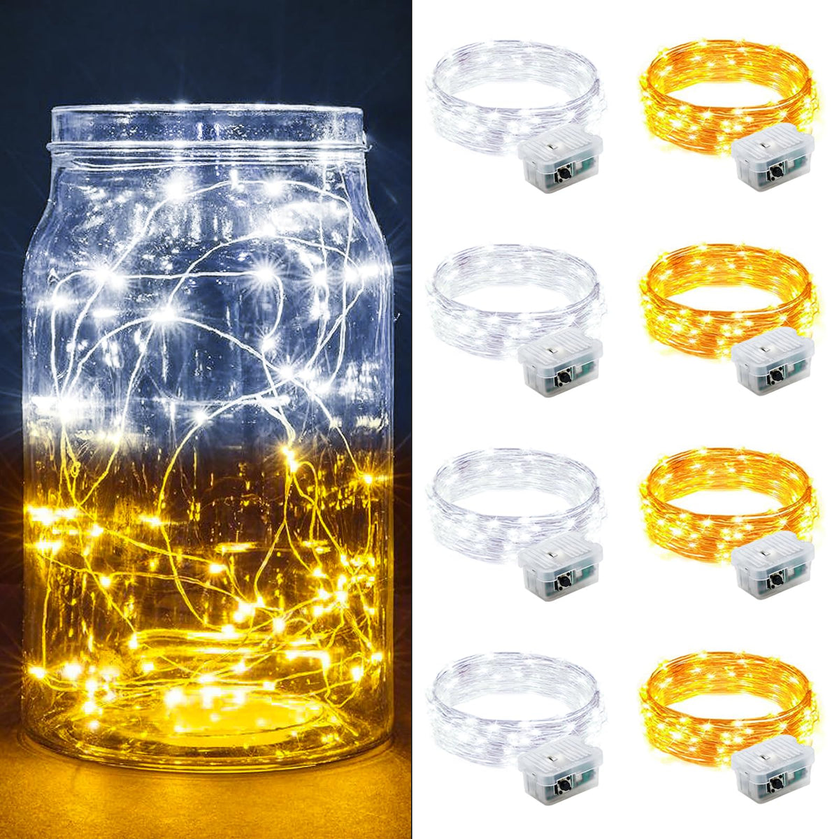 Aurora Glow Firefly String Lights Battery Powered LED for Sleep Friendly Ambient Lighting and Allergy Conscious Homes