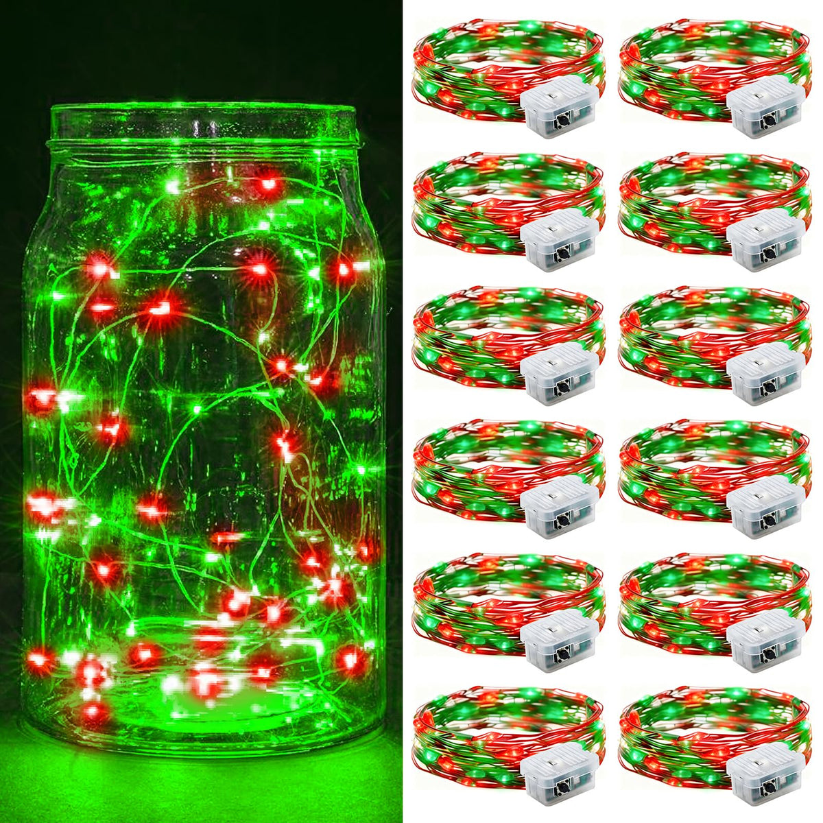 Aurora Glow Firefly String Lights Battery Powered LED for Sleep Friendly Ambient Lighting and Allergy Conscious Homes