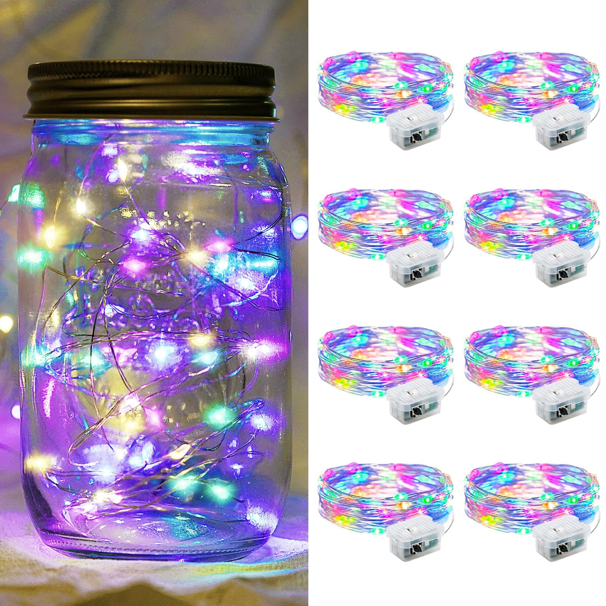 Aurora Glow Firefly String Lights Battery Powered LED for Sleep Friendly Ambient Lighting and Allergy Conscious Homes