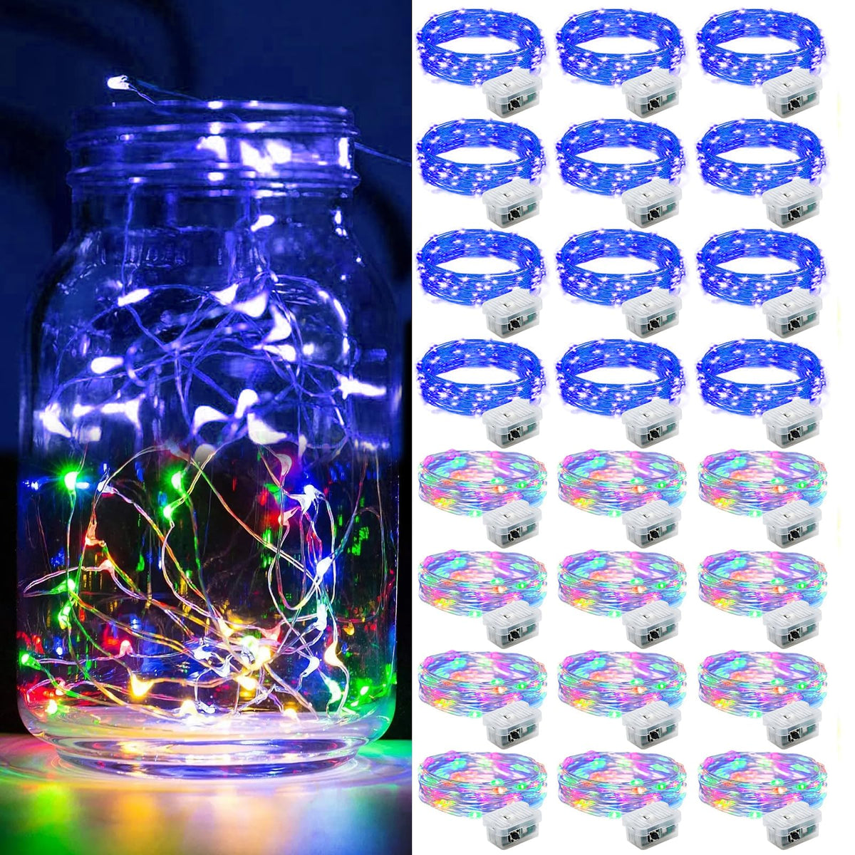 Aurora Glow Firefly String Lights Battery Powered LED for Sleep Friendly Ambient Lighting and Allergy Conscious Homes