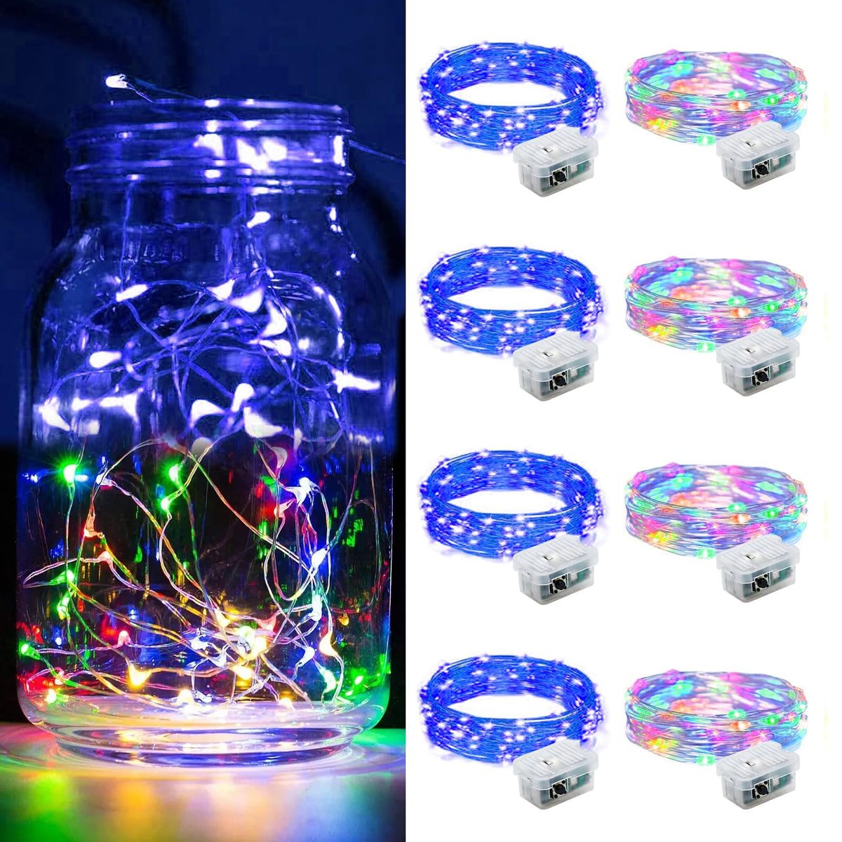 Aurora Glow Firefly String Lights Battery Powered LED for Sleep Friendly Ambient Lighting and Allergy Conscious Homes