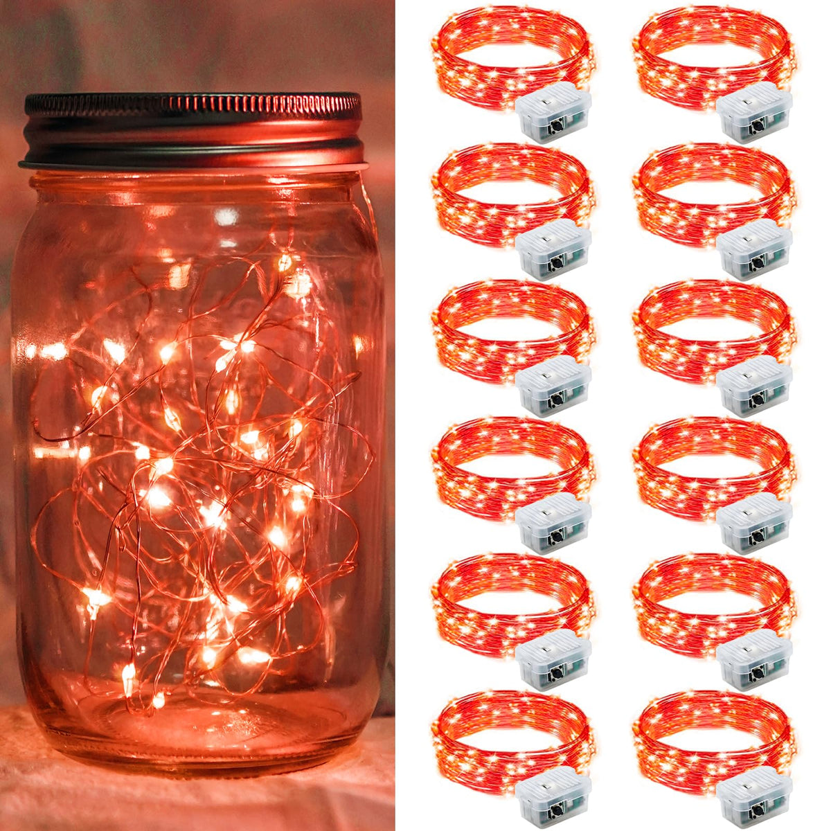 Aurora Glow Firefly String Lights Battery Powered LED for Sleep Friendly Ambient Lighting and Allergy Conscious Homes