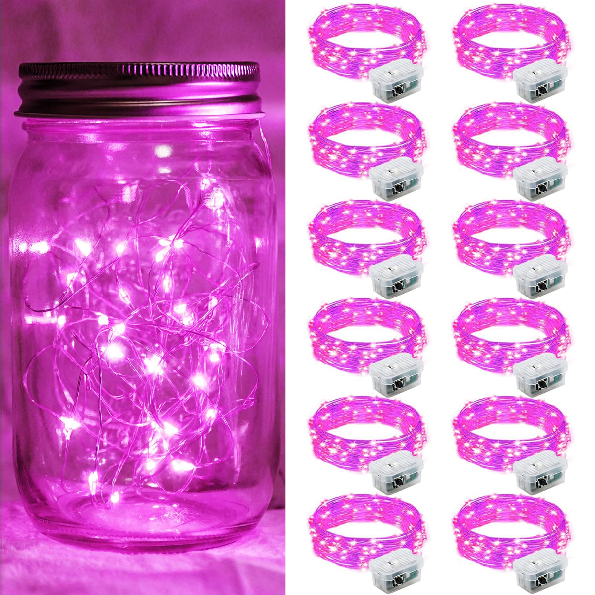 Aurora Glow Firefly String Lights Battery Powered LED for Sleep Friendly Ambient Lighting and Allergy Conscious Homes