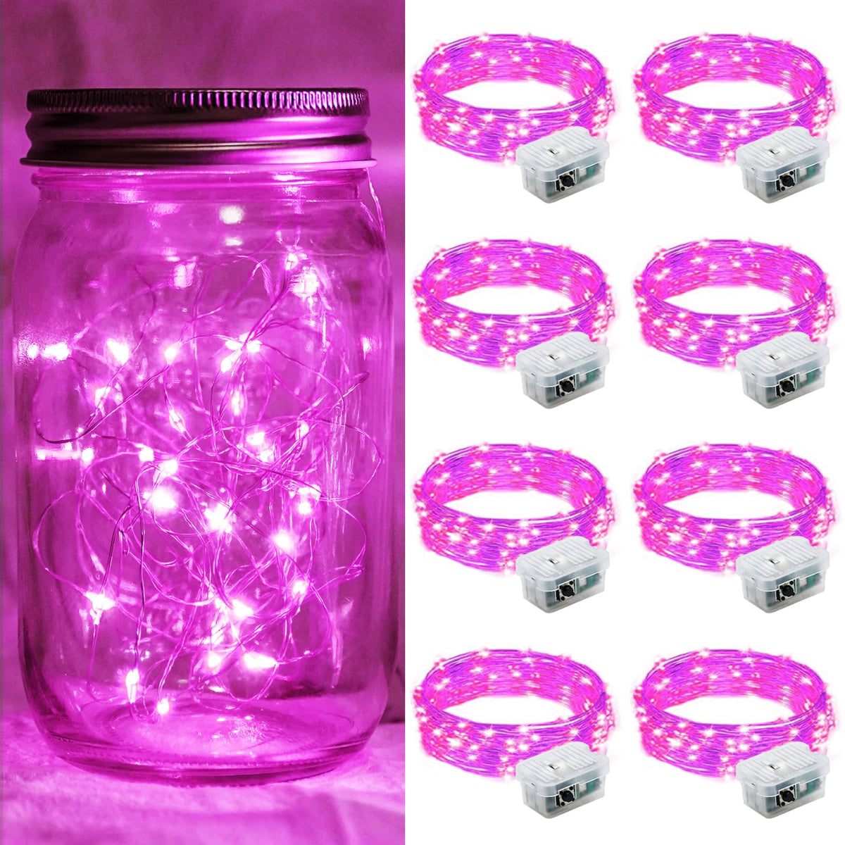 Aurora Glow Firefly String Lights Battery Powered LED for Sleep Friendly Ambient Lighting and Allergy Conscious Homes