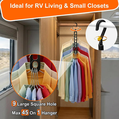 Aurora Living Rotating Closet Hangers – Study-Ready Wardrobe System for College Students Juggling Classes