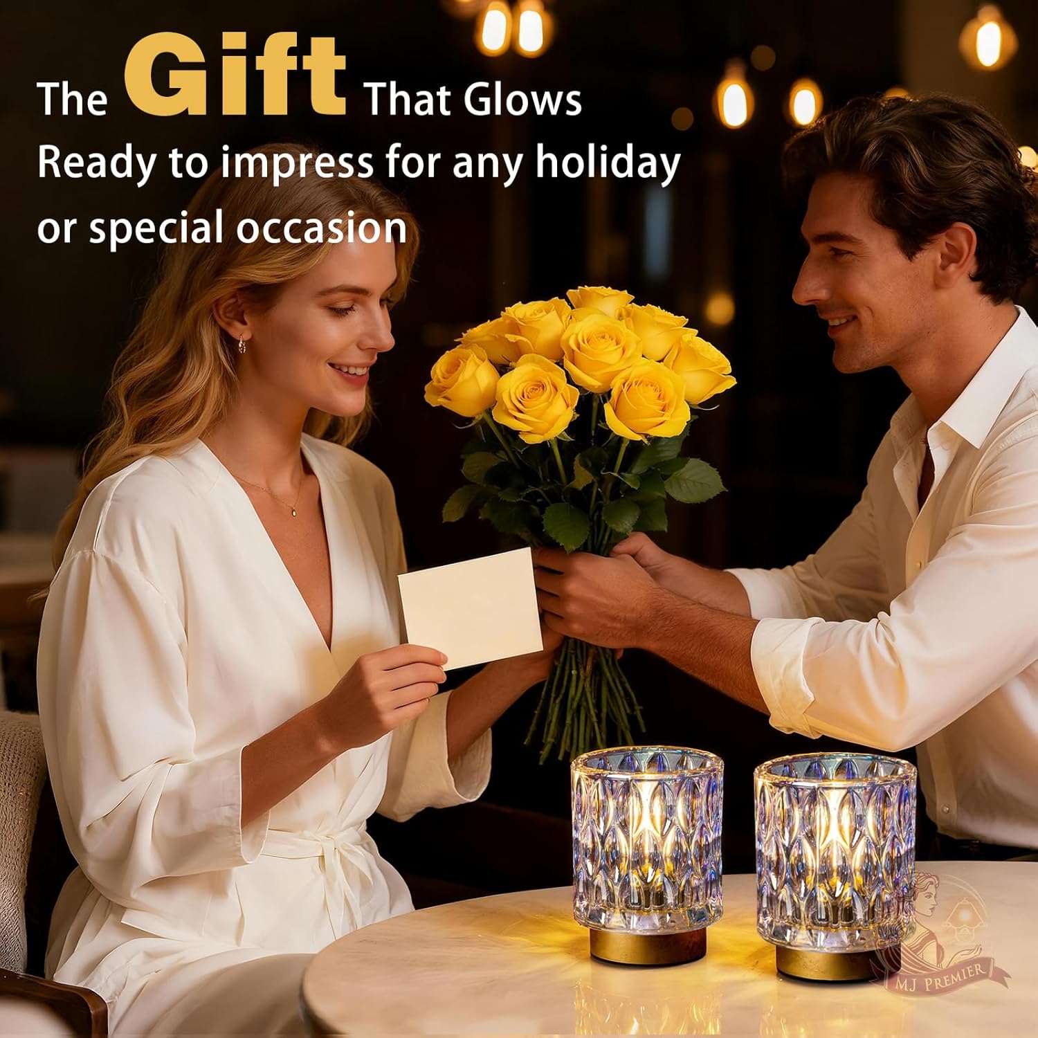 AuroraGlow Mini Cordless Lamp – Christmas and Birthday Gift for Mom and Her, Pretty Mercury Glass Accent