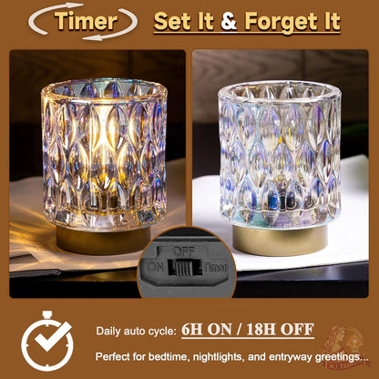 AuroraGlow Mini Cordless Lamp – Christmas and Birthday Gift for Mom and Her, Pretty Mercury Glass Accent
