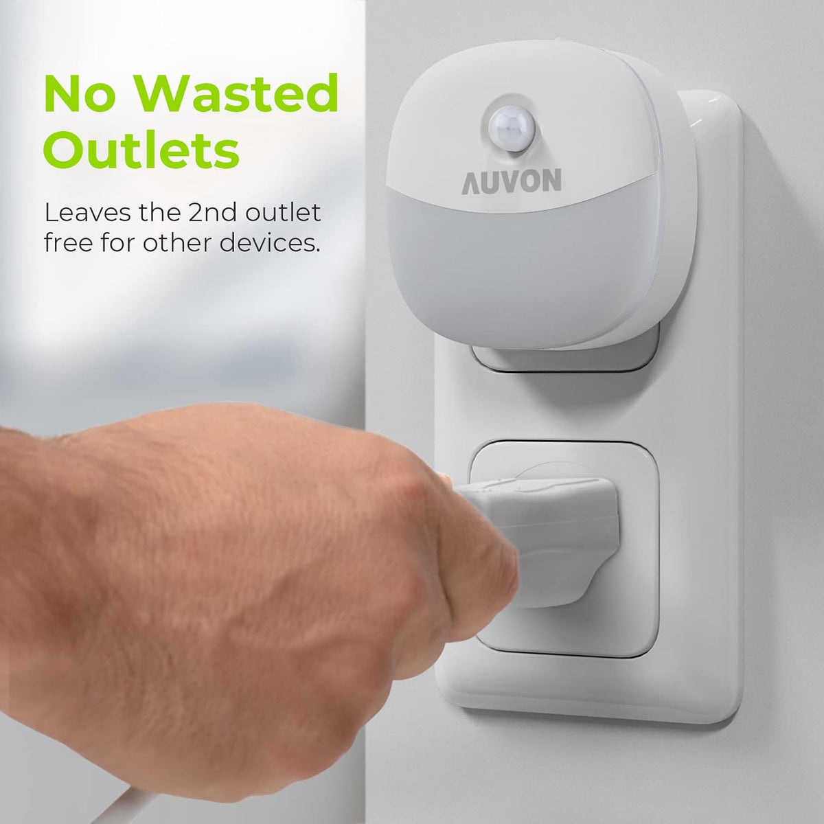 AUVON LED Night Light 4 Pack – Hands Free Nighttime Navigation Light to Reduce Trip and Fall Hazards After Dark