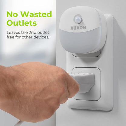 AUVON LED Night Light 4 Pack – Hands Free Nighttime Navigation Light to Reduce Trip and Fall Hazards After Dark