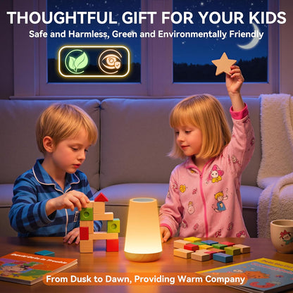 Auxmir Baby Night Light for Diaper Changes – Rechargeable Color Changing Lamp with Memory Function and Gentle Eye Protection Glow