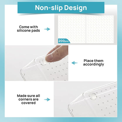 available in clear, white, and pink color variants