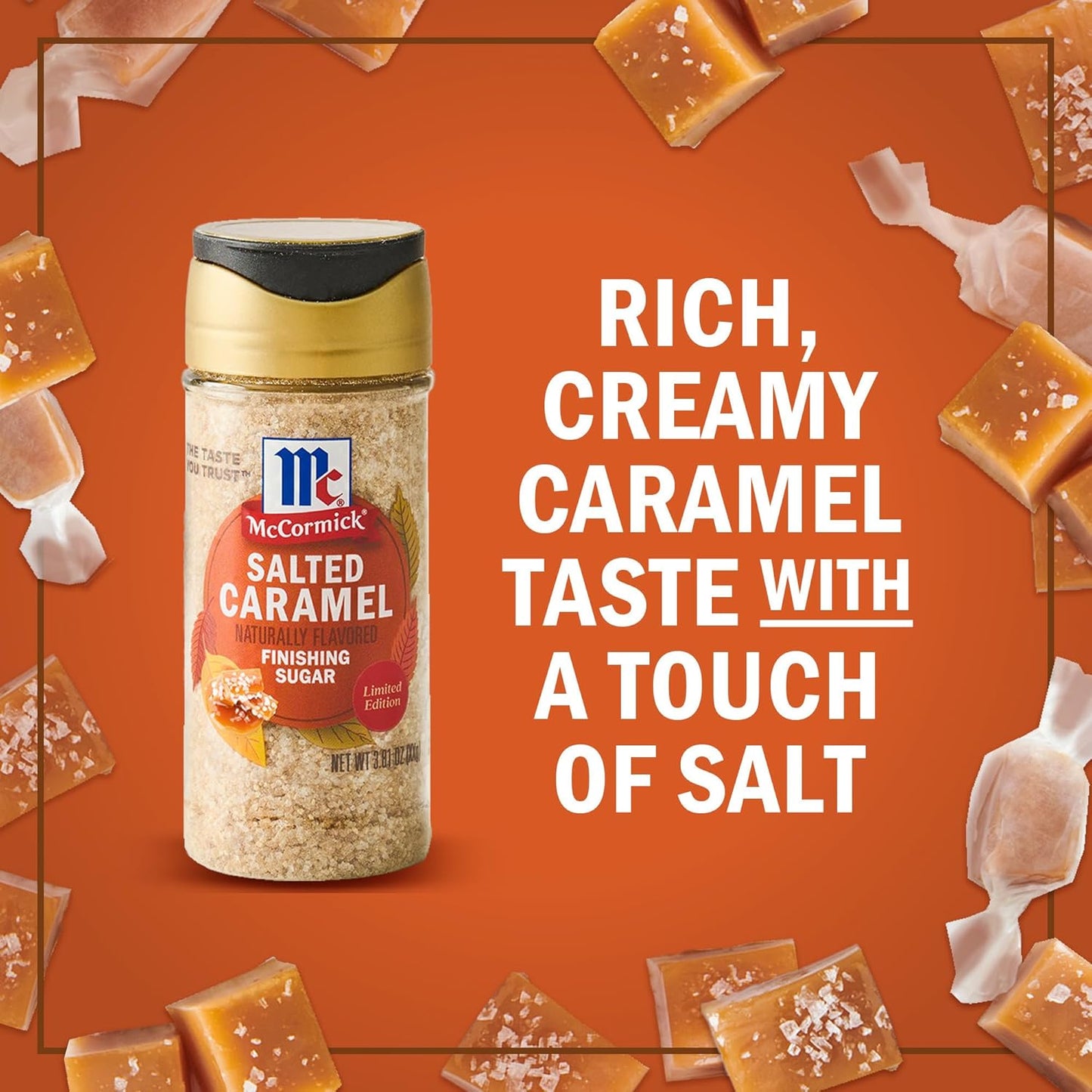 available in four limited-edition seasonal flavors: apple cider, pumpkin spice, salted caramel, and maple brown sugar
