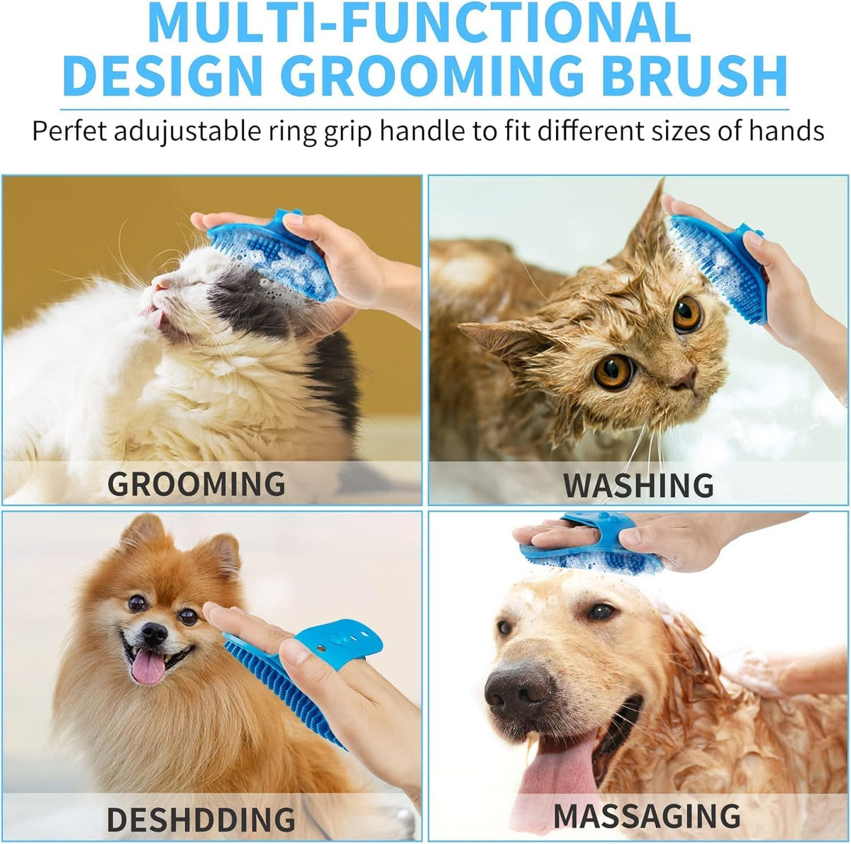 available in small (paws up to 2"), medium (1.5–2.5"), and large (2.5–3.5") with 8 color options