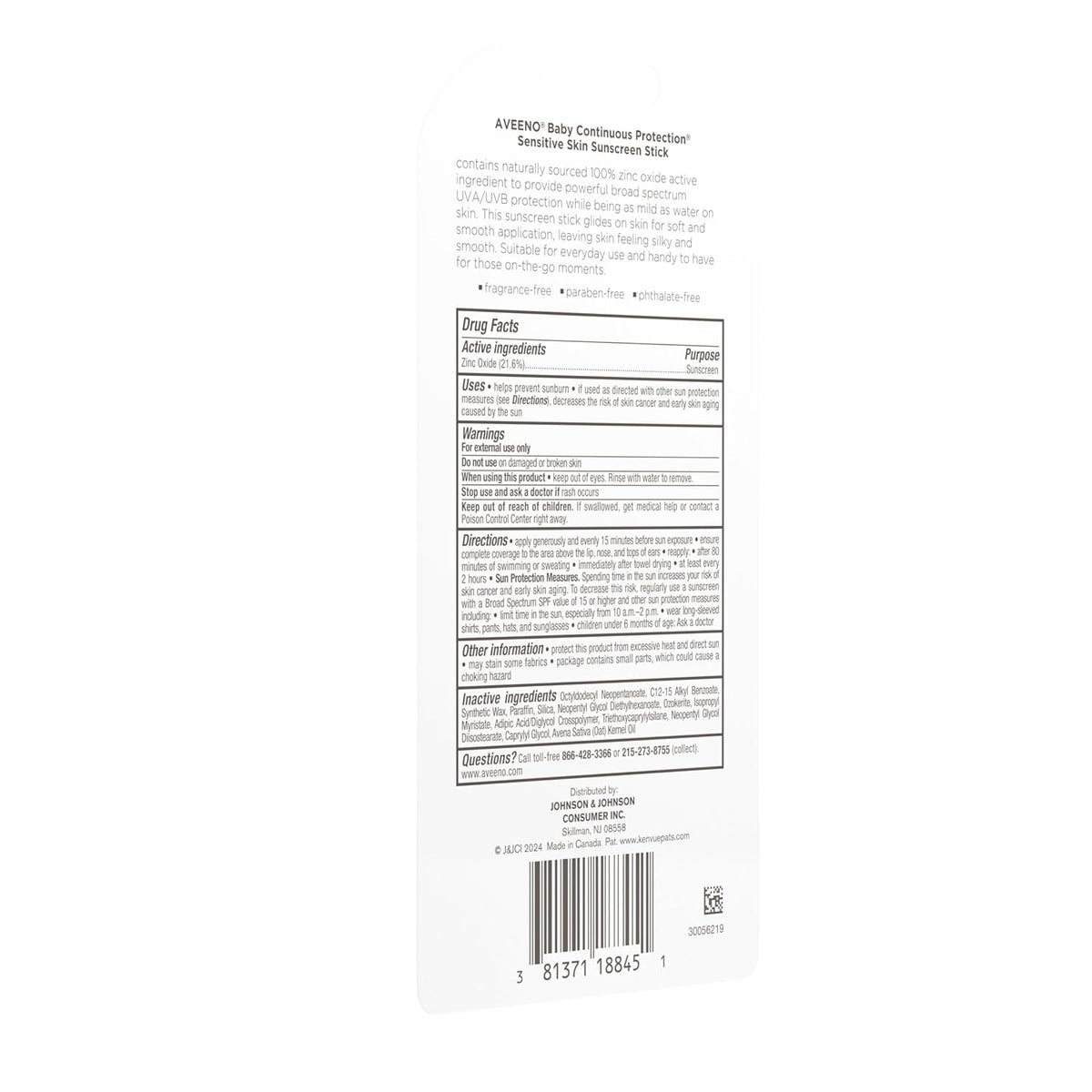 Aveeno Baby Continuous Protection Mineral Sunscreen Stick – Chemical-Free Mineral SPF 50 Safe for Delicate Skin, Reef-Friendly for Cautious Caregivers