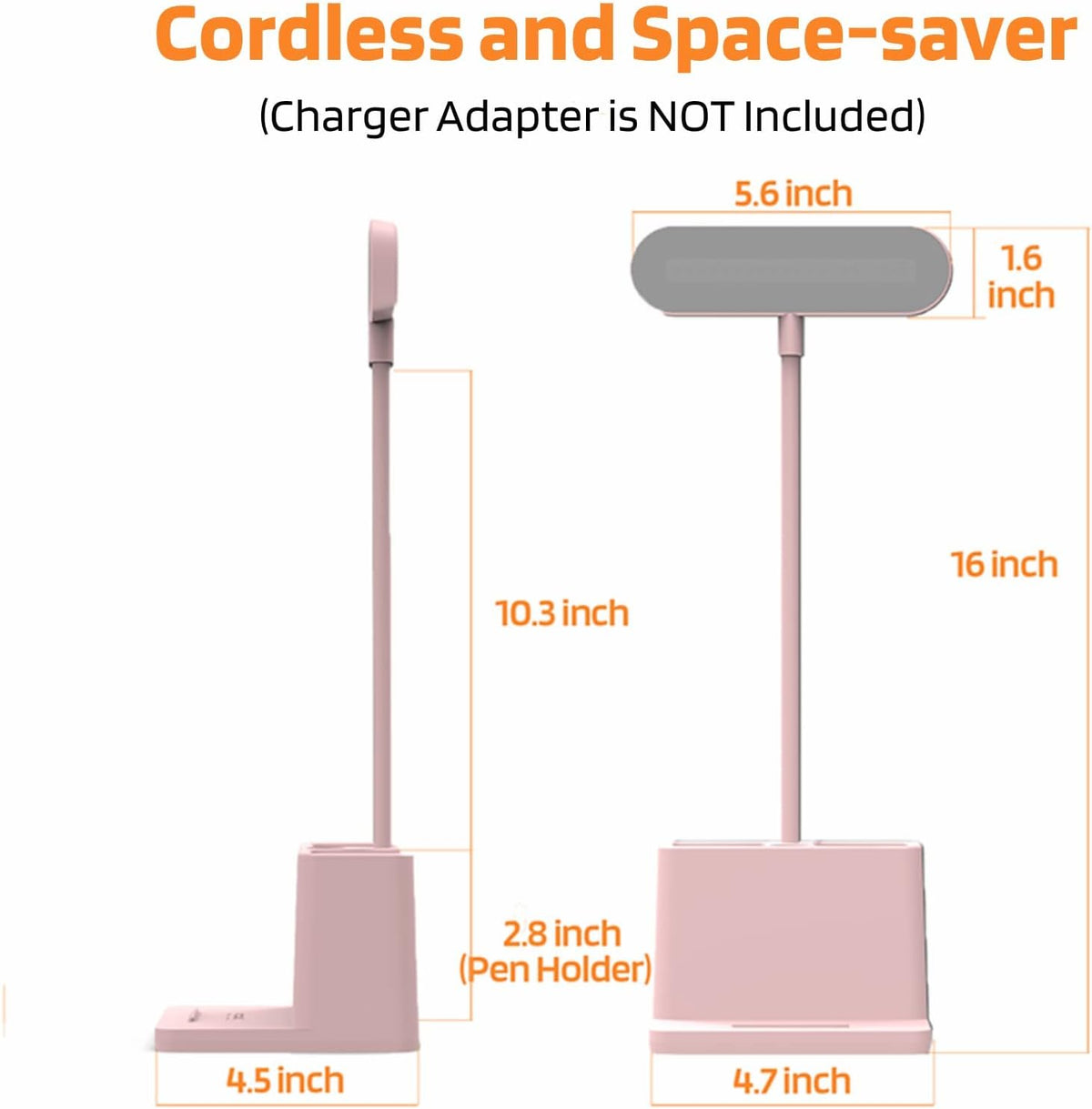 AXX Cute Desk Lamp Pink – Cute Gift for Mom on Her Birthday, Portable Rechargeable Light for Nightstand and Reading
