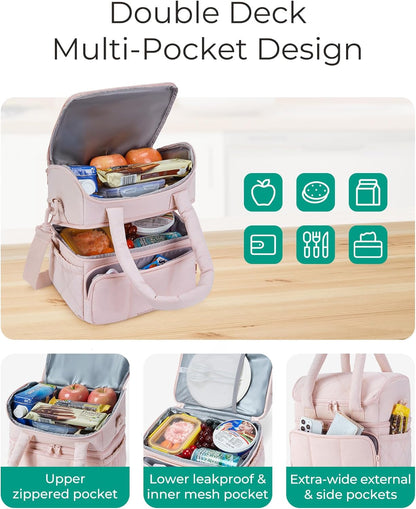 BAGSMART Insulated Lunch Box – Work Day Cooler Tote for Home Office Lunches and On Site Client Visits