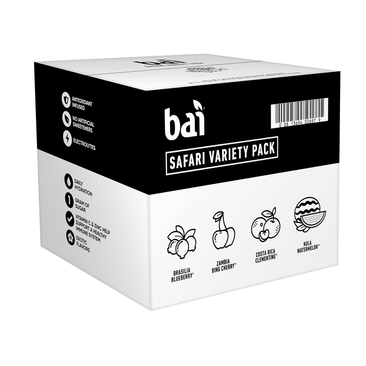 Bai Vitamin C Infused Water – Guilt Free Hydration for Health Conscious Adults, Antioxidant and Zinc Wellness Drink, 18 fl oz, 6 Pack