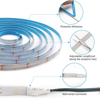 Battery Operated LED Strip Lights Waterproof Flexible 9.8ft for Campsite Patio and Outdoor Dining