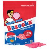 Bazooka Sugar-Free Bubble Gum Bulk – On-the-Go Chewing for Hiking, Beach Days, and Patio Snacking, 120 Pellets