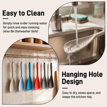 Bechef Neutral Silicone Cooking Spoon Set – Intentional Kitchen Essentials for Dorm and RV Living, Less Is More