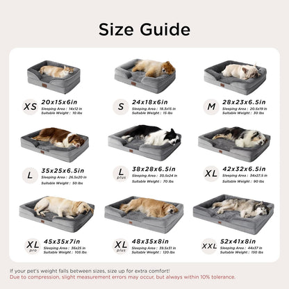Bedsure Nonskid Orthopedic Dog Bed – Slip-Resistant Resting Spot for Elderly Large Breeds