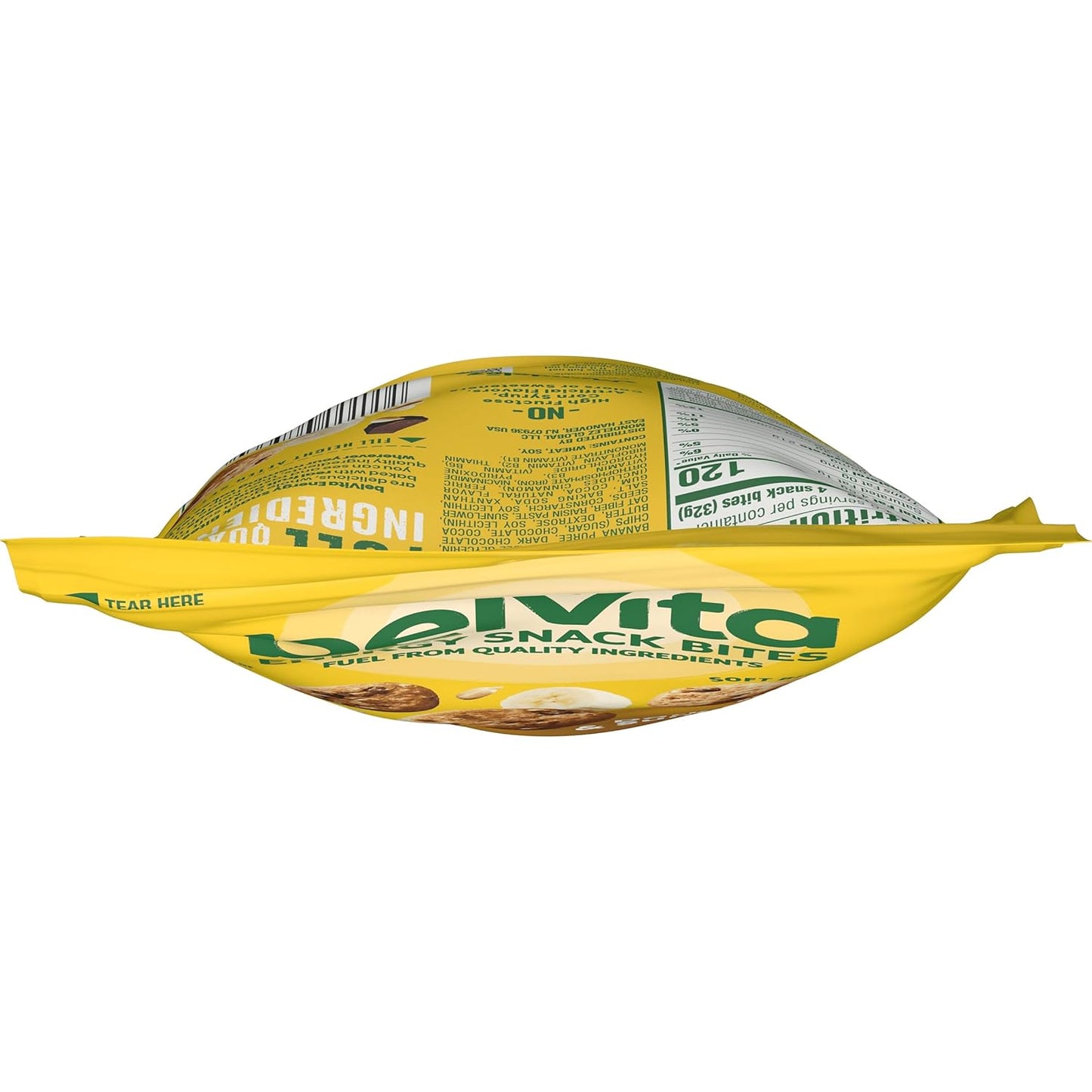 belVita Banana Dark Chocolate Snack Bites – Road Trip and Airport Travel Snack, Resealable 5 oz