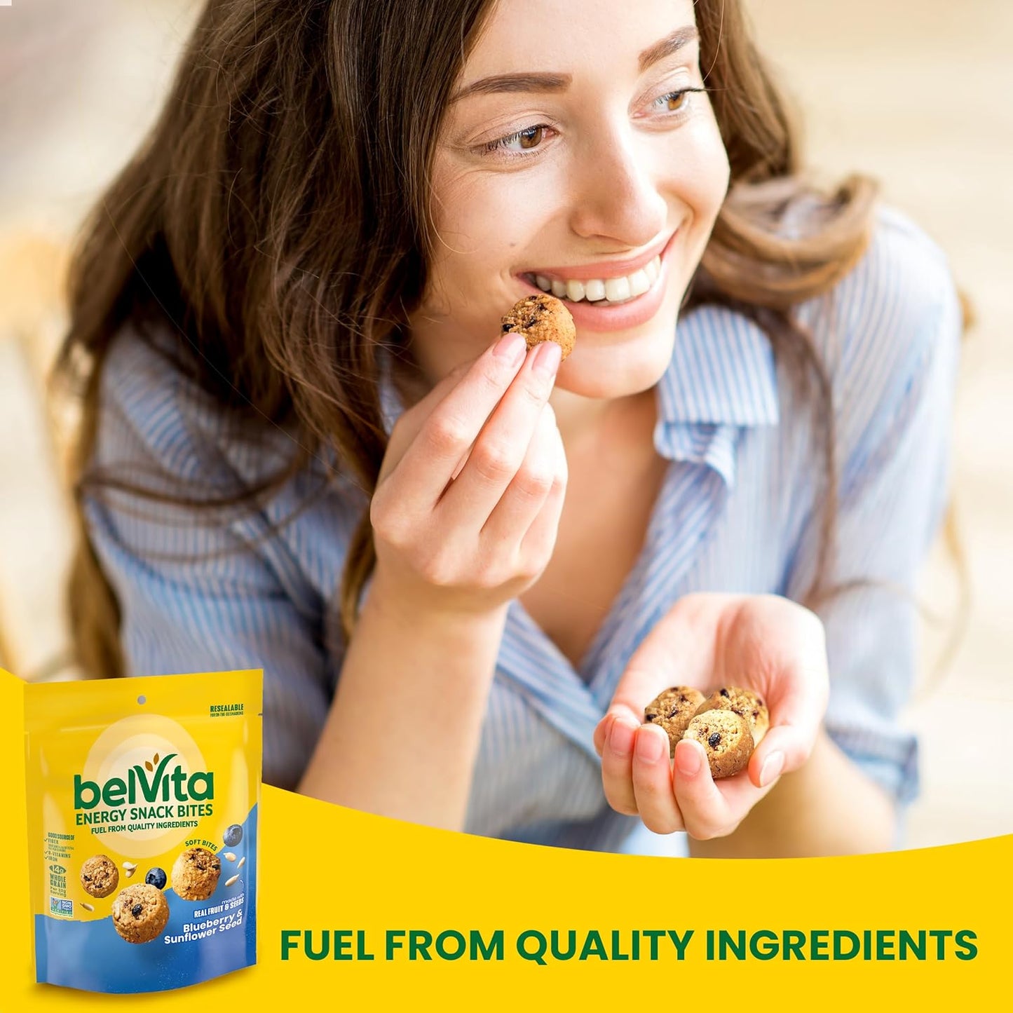 belVita Blueberry Sunflower Soft-Baked Bites – After-School Snack for Hungry Kids
