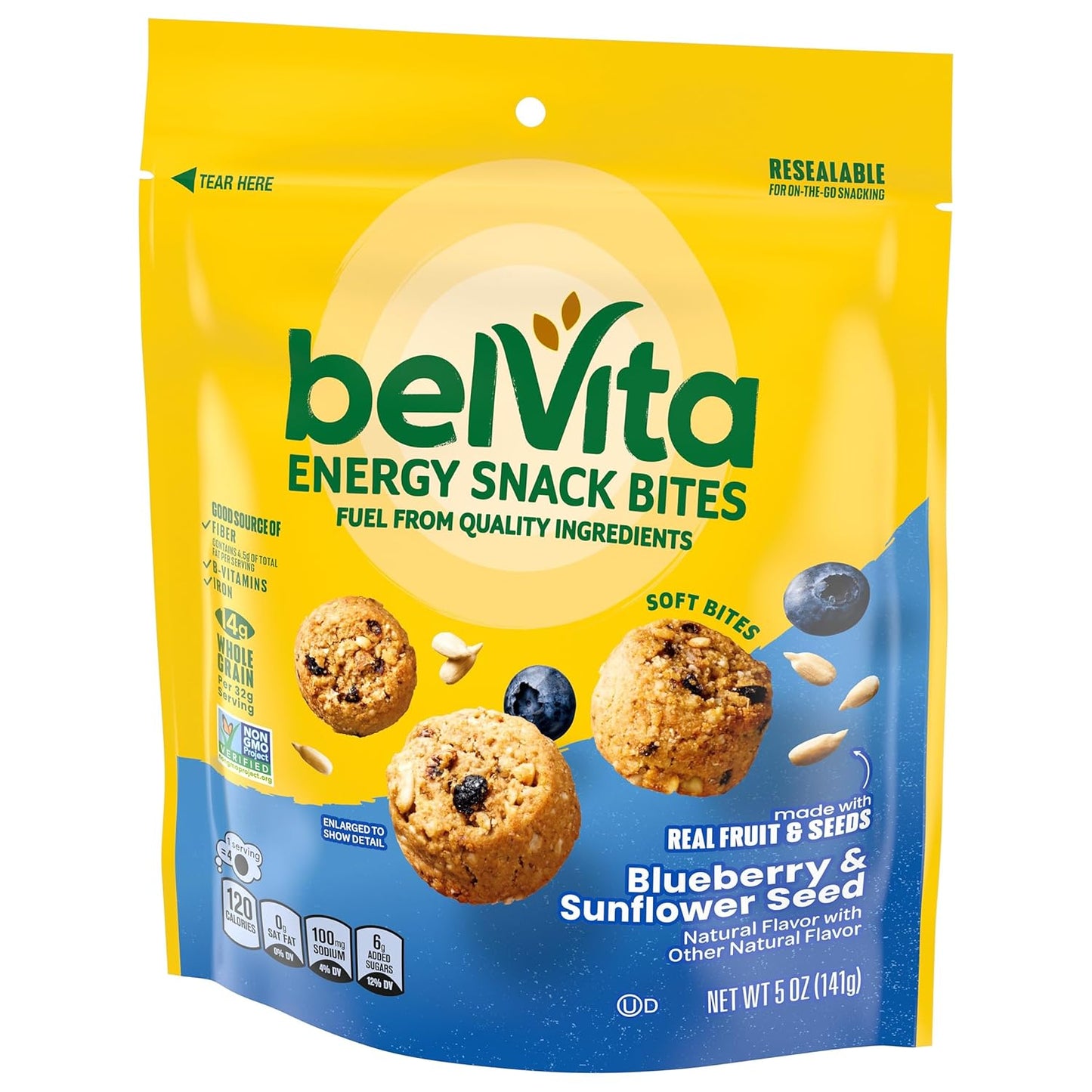 belVita Blueberry Sunflower Soft-Baked Bites – After-School Snack for Hungry Kids