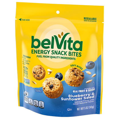 belVita Blueberry Sunflower Soft-Baked Bites – After-School Snack for Hungry Kids