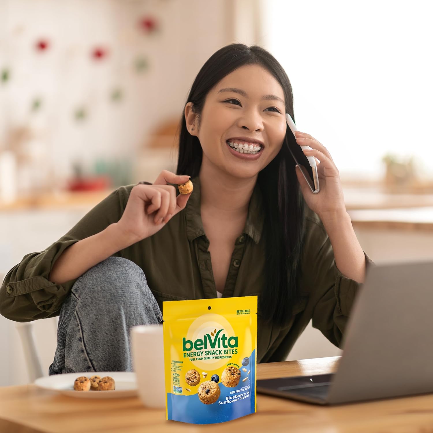 belVita Blueberry Sunflower Soft-Baked Bites – After-School Snack for Hungry Kids