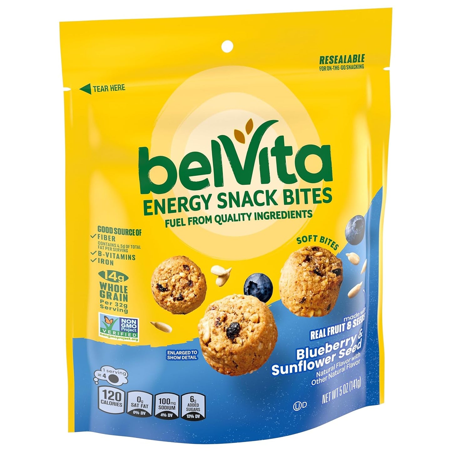 belVita Blueberry Sunflower Soft-Baked Bites – After-School Snack for Hungry Kids