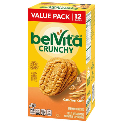 belVita Breakfast Bars Golden Oat Value Pack — Non-Refrigerated Car Cup Holder Snack for Road-Trippers