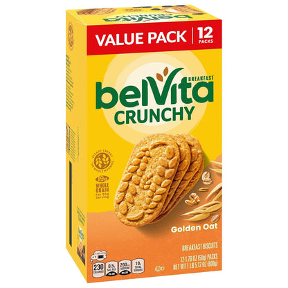 belVita Breakfast Bars Golden Oat Value Pack — Non-Refrigerated Car Cup Holder Snack for Road-Trippers