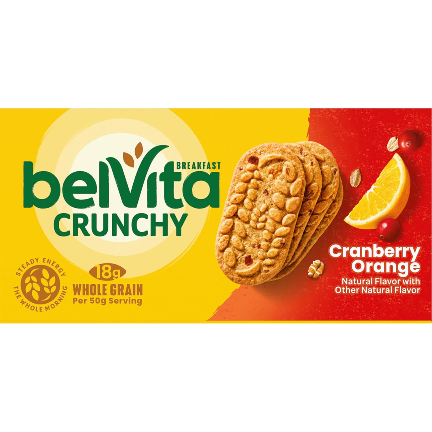 belVita Cranberry Orange Breakfast Biscuits – Kid-Friendly Grab-and-Go Snack for Backpacks and Car Rides, 14.08 oz Box