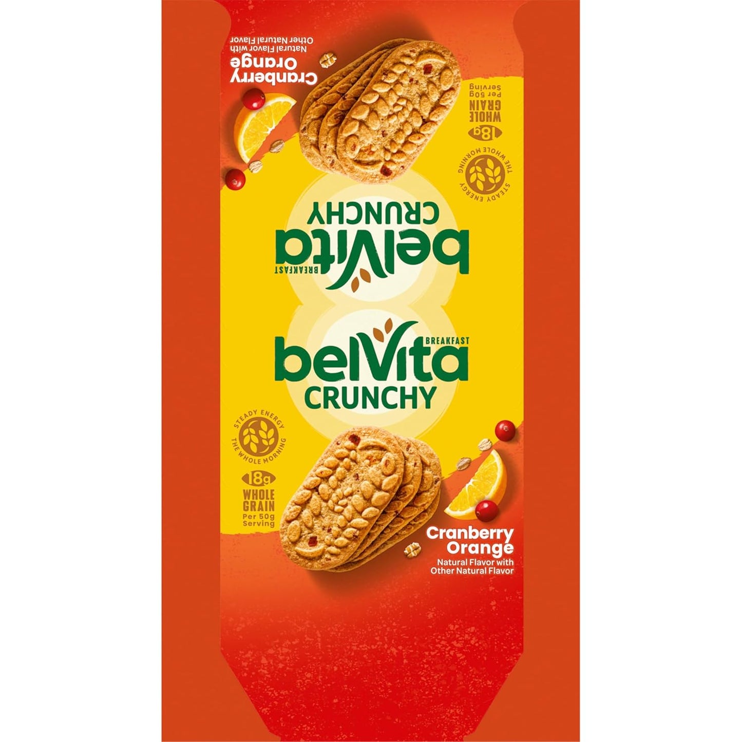 belVita Cranberry Orange Breakfast Biscuits – Kid-Friendly Grab-and-Go Snack for Backpacks and Car Rides, 14.08 oz Box