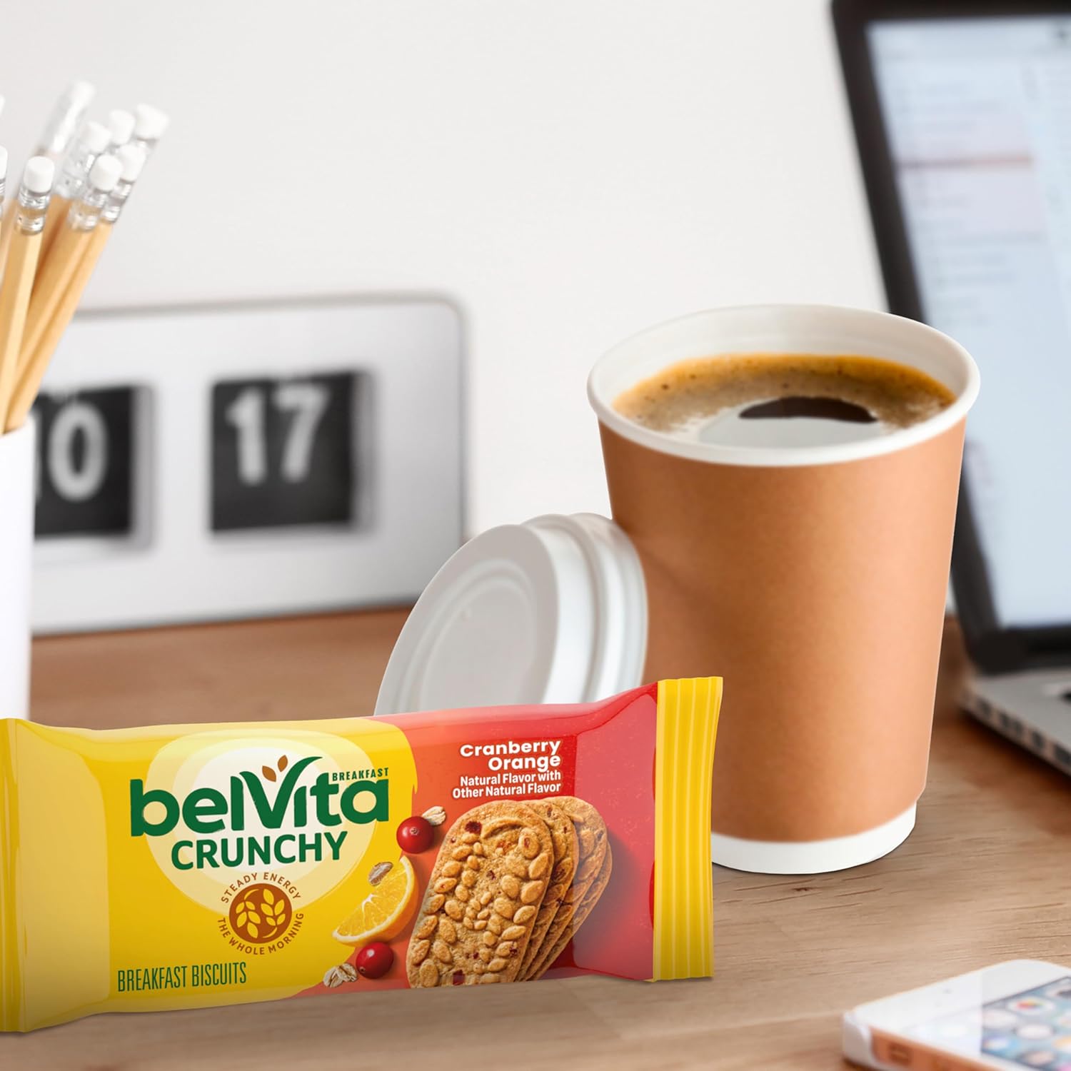 belVita Cranberry Orange Breakfast Biscuits – Kid-Friendly Grab-and-Go Snack for Backpacks and Car Rides, 14.08 oz Box