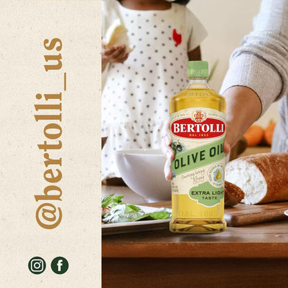 Bertolli Extra Light Tasting Olive Oil – High-Heat Cooking Oil for Efficient Weeknight Dinners