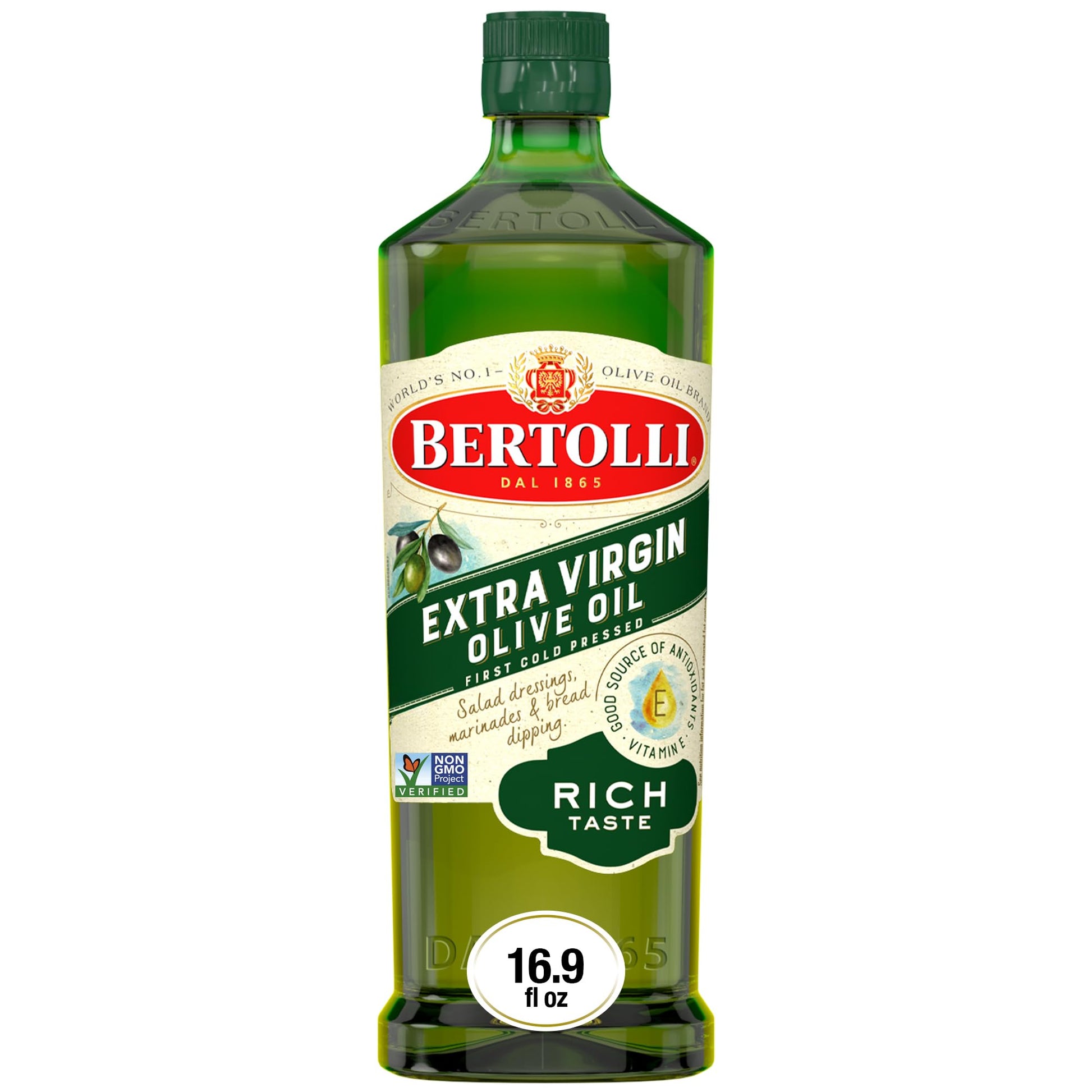 Bertolli Extra Virgin Olive Oil Rich Taste 32 fl oz – Heart-Smart Drizzle for Mediterranean Lifestyle Cooks