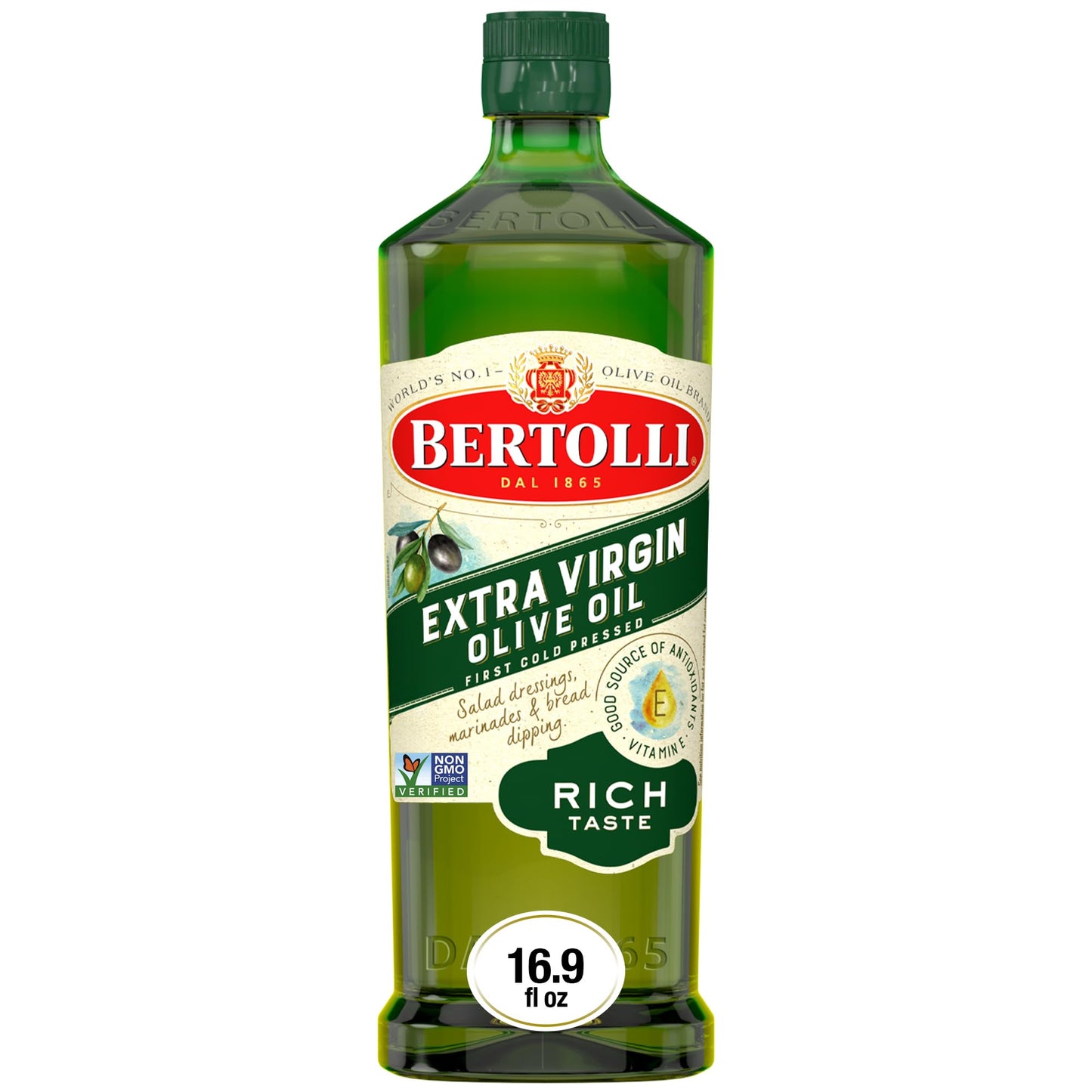 Bertolli Extra Virgin Olive Oil Rich Taste 32 fl oz – Heart-Smart Drizzle for Mediterranean Lifestyle Cooks